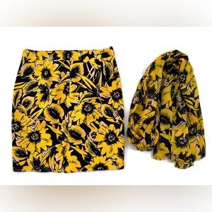 J.Crew The Pencil Skirt & matching scarf 2P